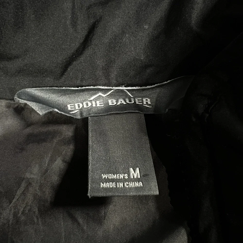 Eddie Bauer Jacket Womens M Black Puffer‎ Quilted Full Zip Lightweight